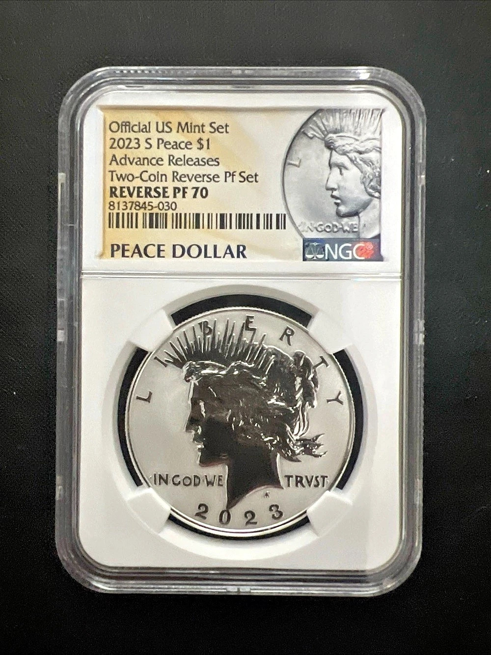 2023-S Peace Silver Dollar Reverse Proof NGC PF 70 Advance Release